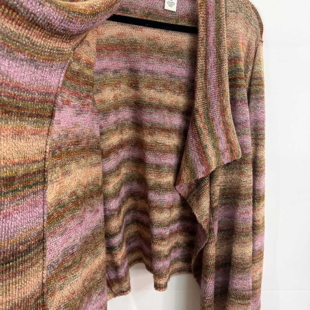 Ruby Rd. Woman Multicolor Striped Knit Waterfall Cardigan Sweater 2X‎ - Picture 6 of 7